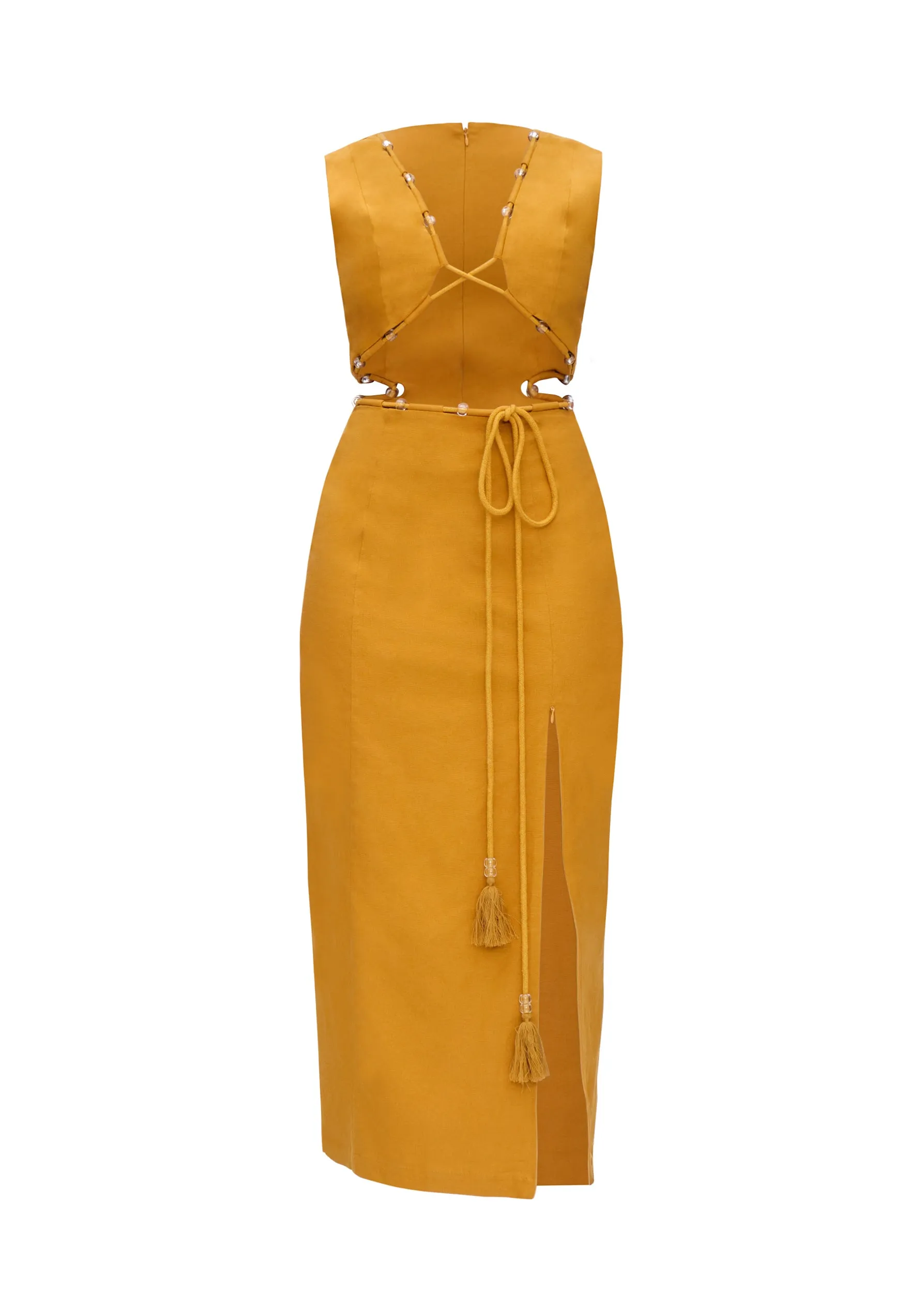 VELA MIDI DRESS - MUSTARD