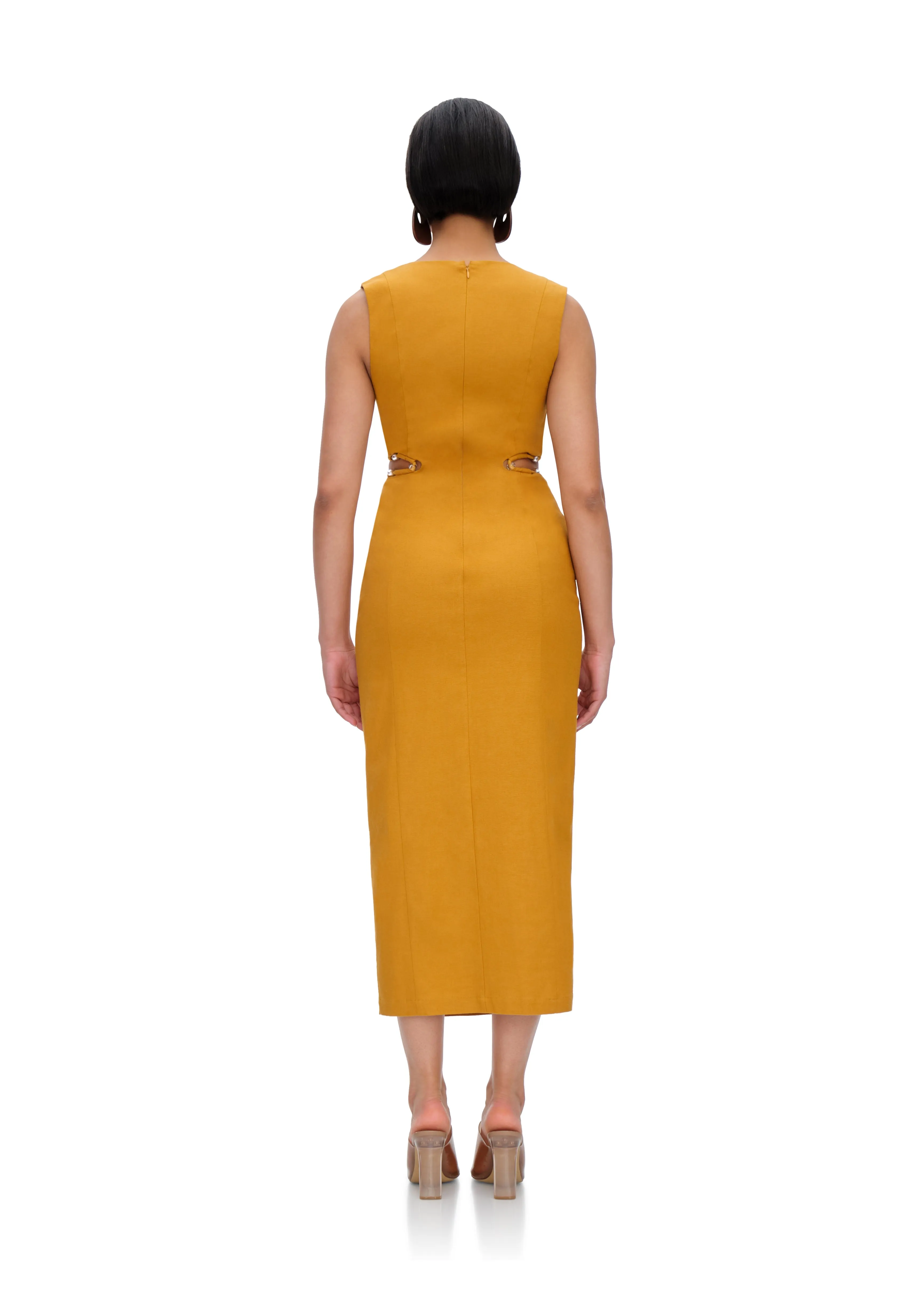 VELA MIDI DRESS - MUSTARD