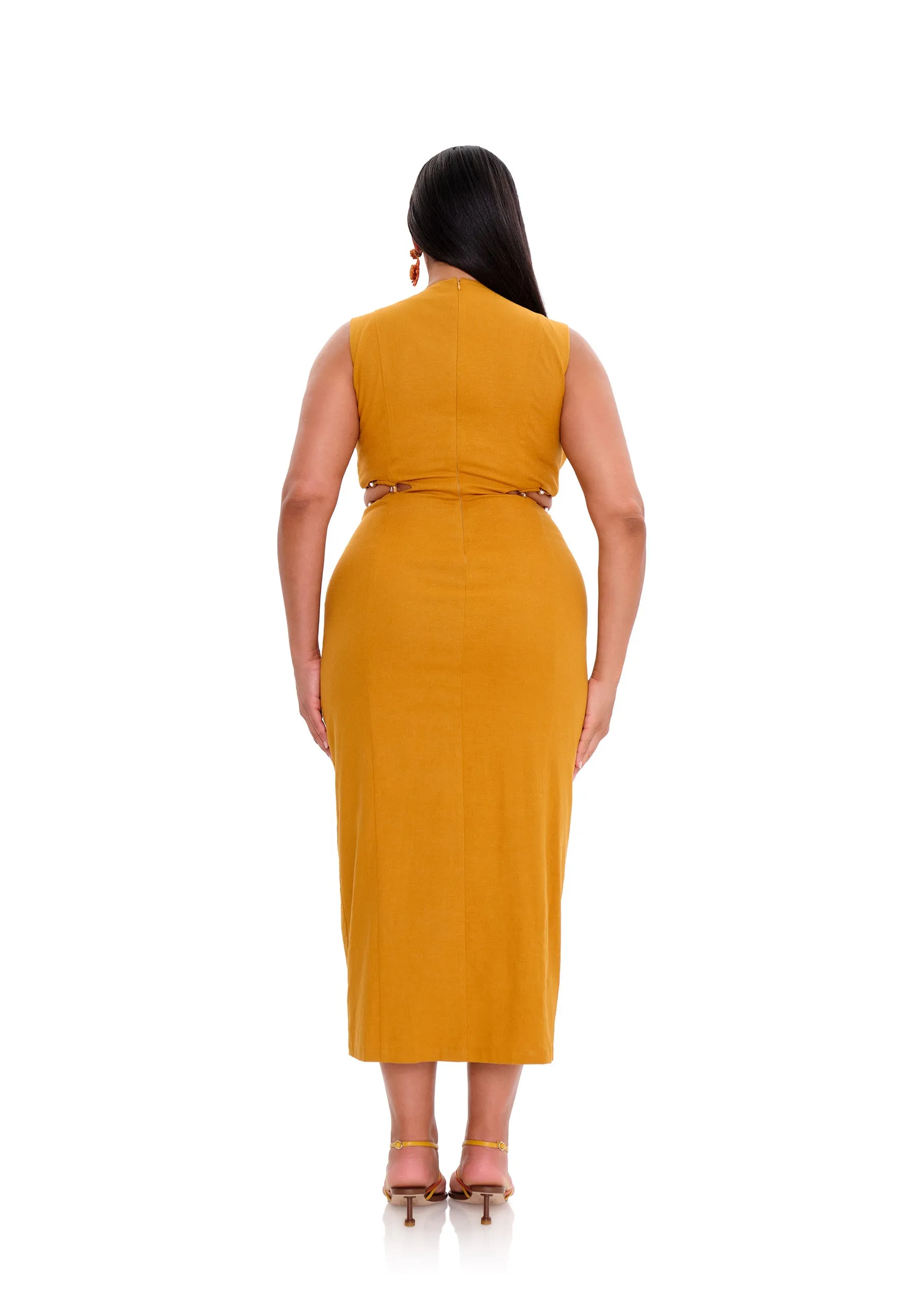 VELA MIDI DRESS - MUSTARD