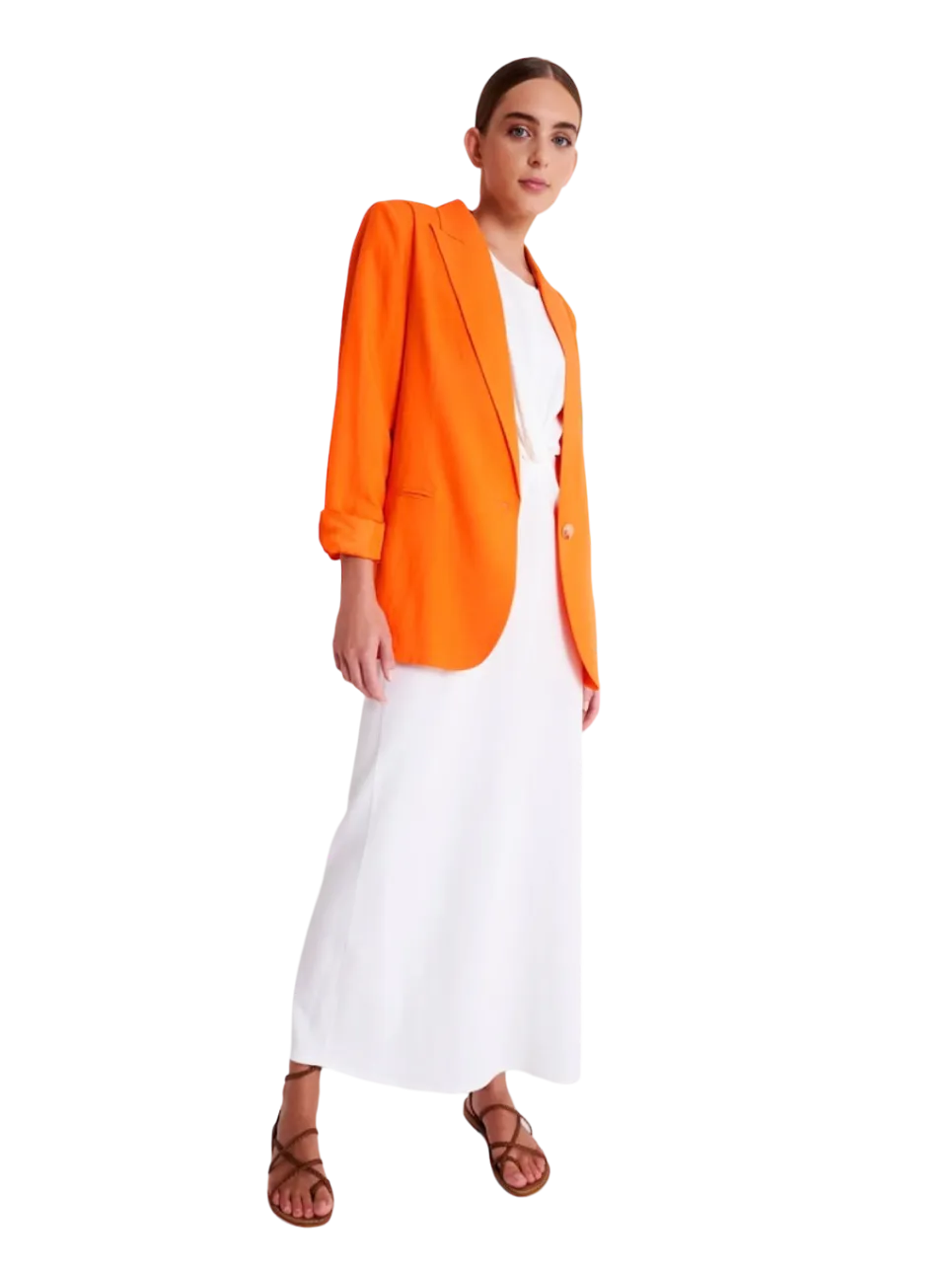 Vicolo orange linen blazer