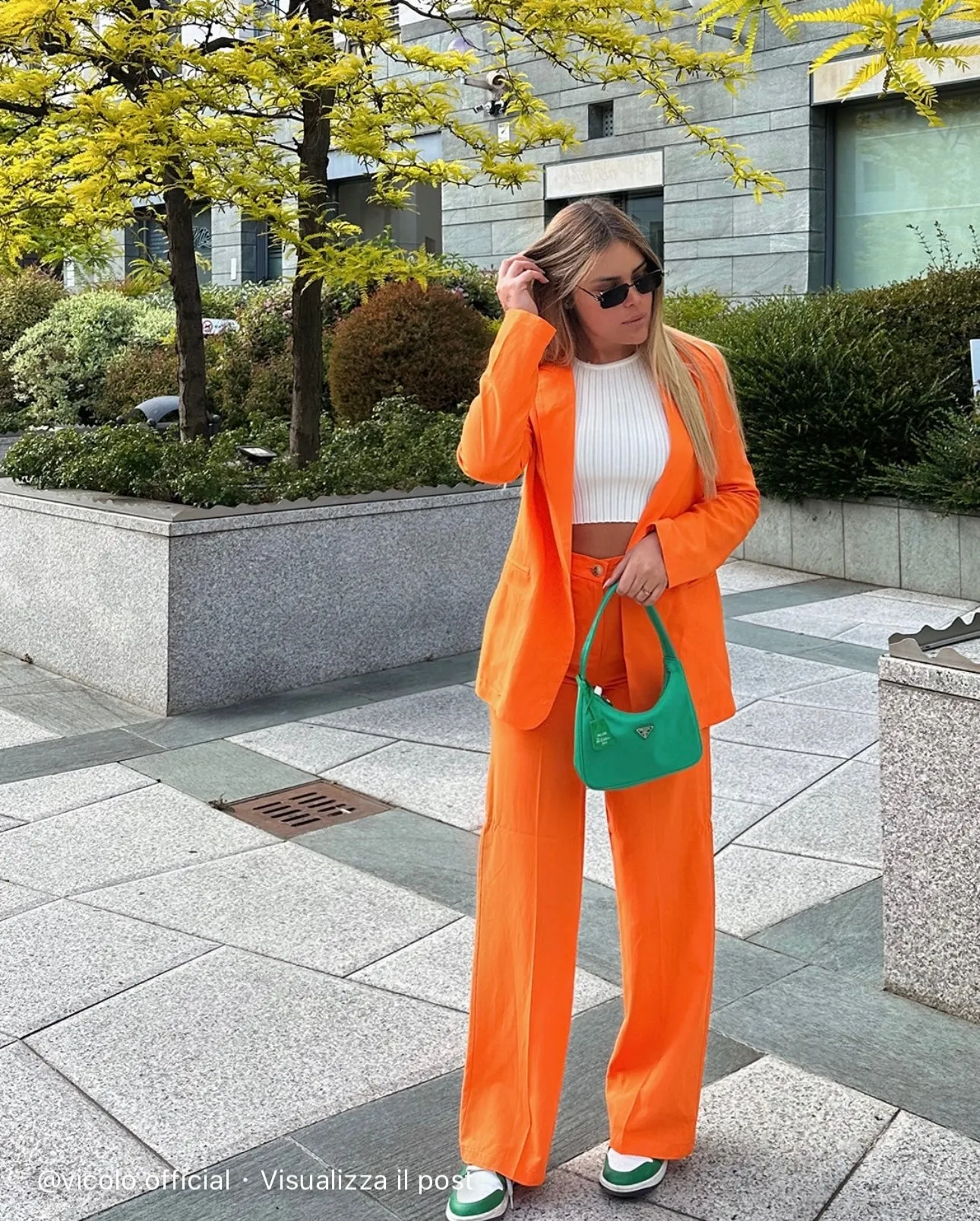 Vicolo orange linen blazer