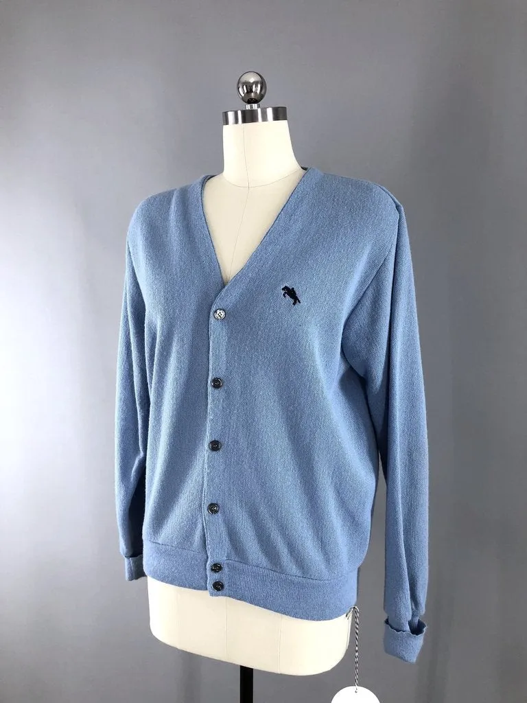 Vintage Dusty Blue Preppy Cardigan Sweater