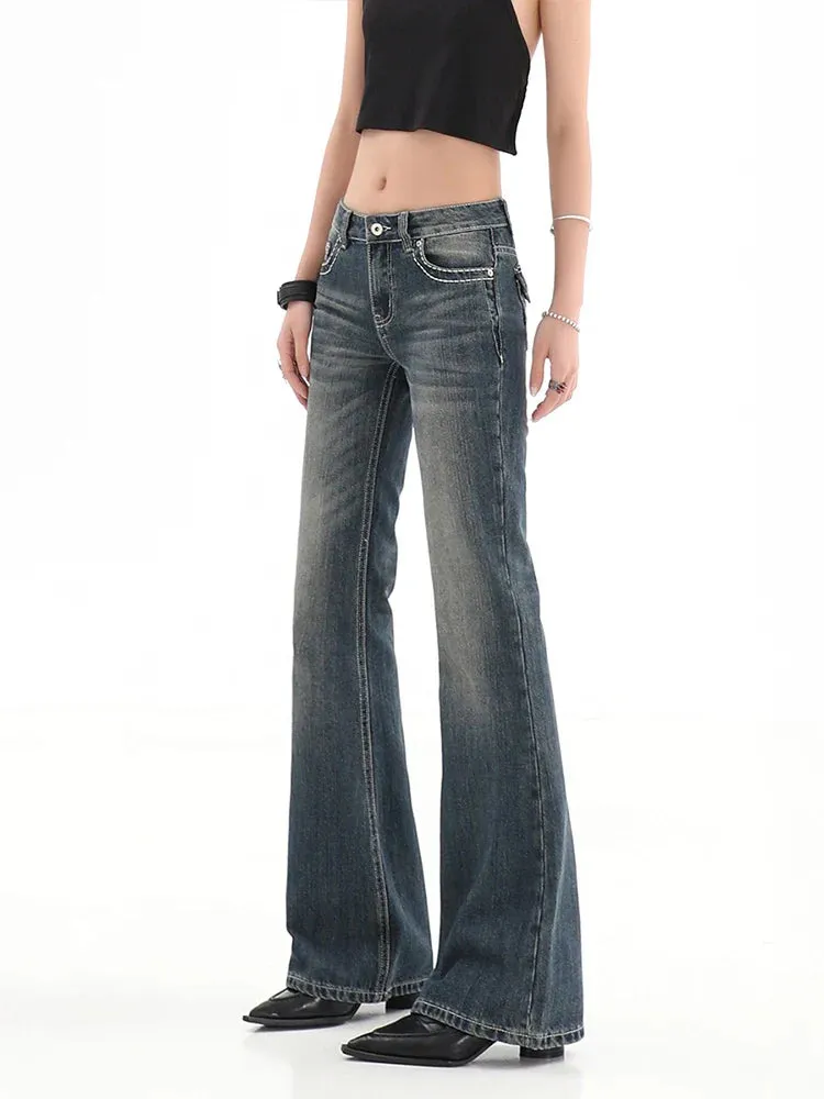 Vintage High Waist Slim Flared Jeans for Summer Street Style