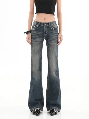 Vintage High Waist Slim Flared Jeans for Summer Street Style