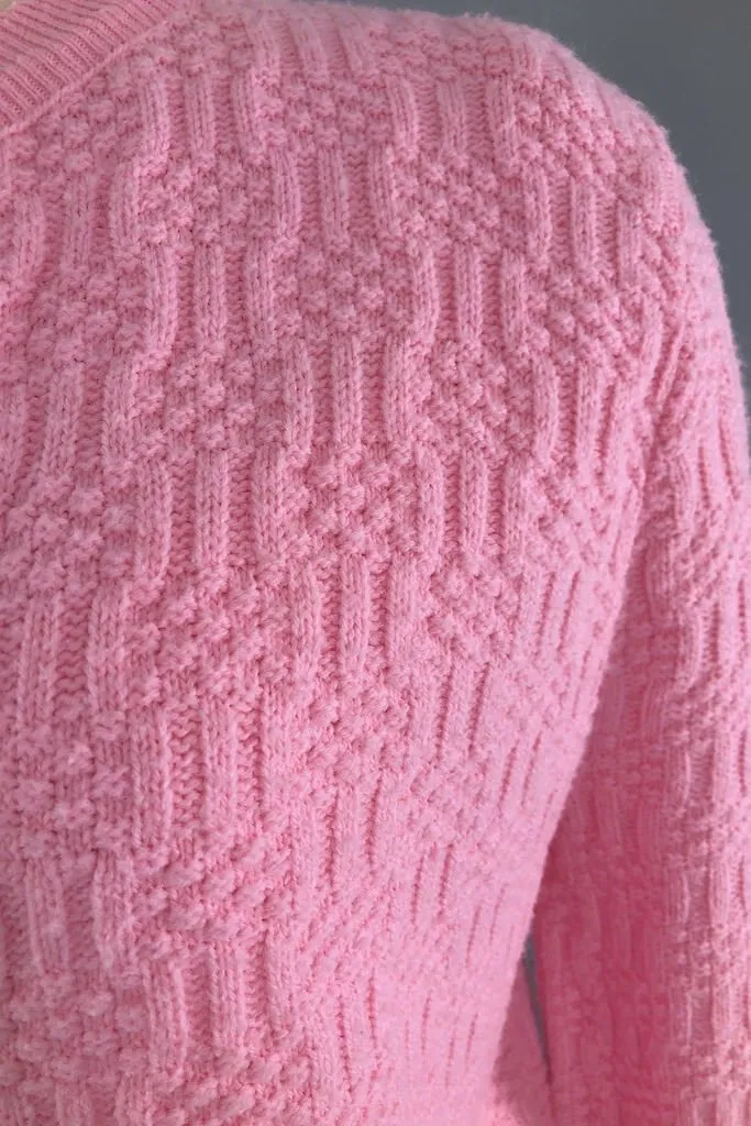 Vintage Pink Cardigan Sweater