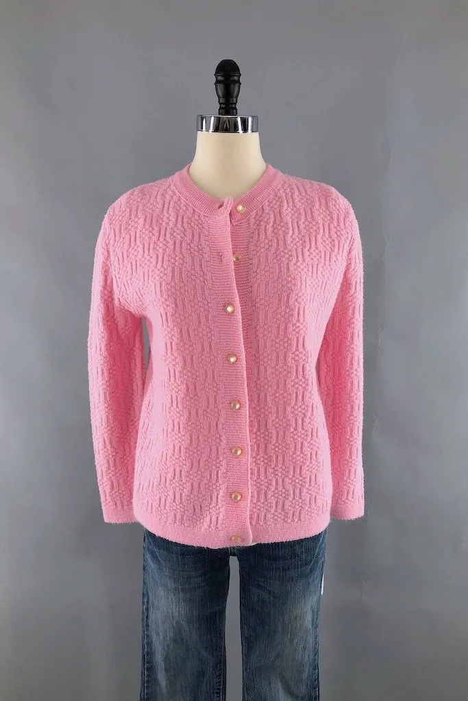 Vintage Pink Cardigan Sweater