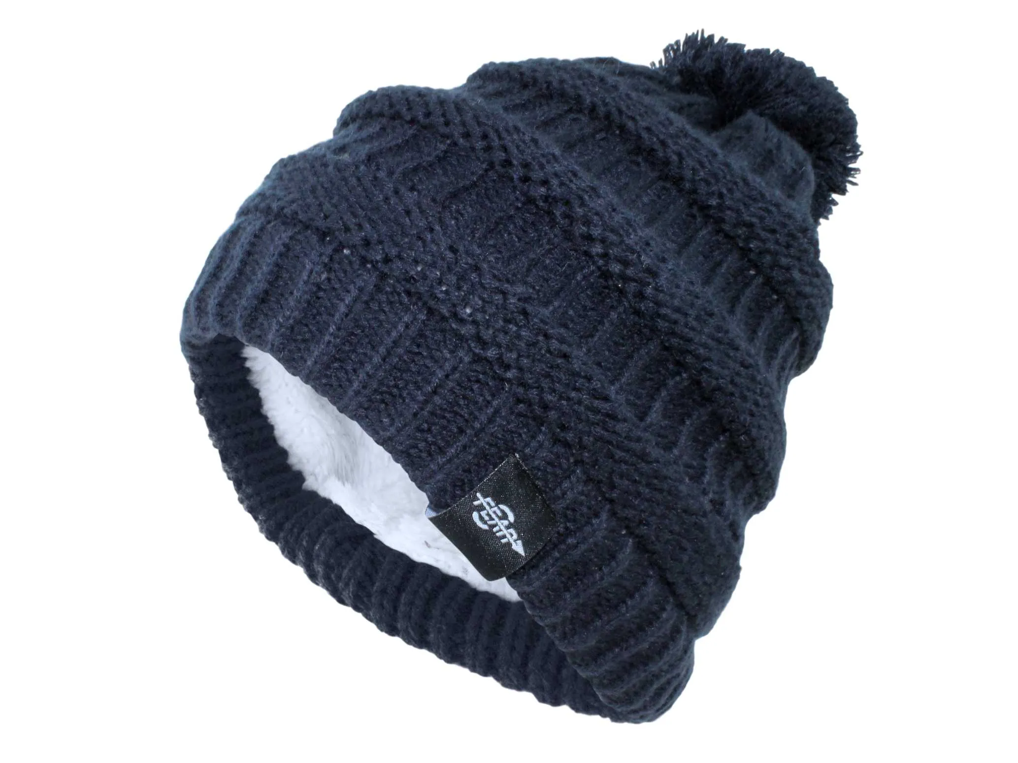 Warmest Plush Insulated Cuff Knit Pom Women Winter Beanie Hat Warm Wool Insulated Cap