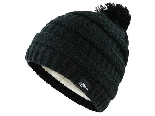 Warmest Plush Insulated Cuff Knit Pom Women Winter Beanie Hat Warm