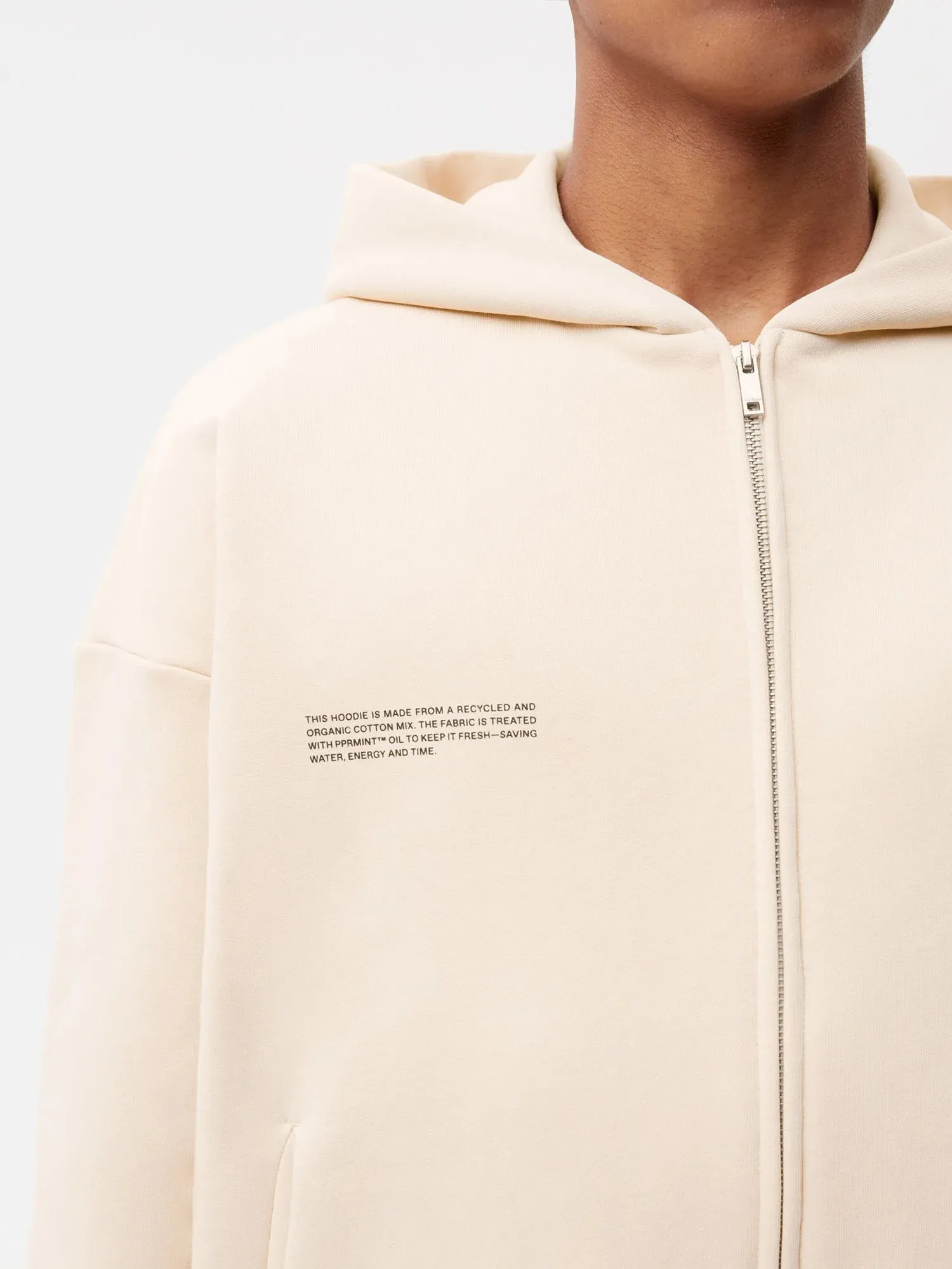 Wide Fit Zipped Hoodie—sand