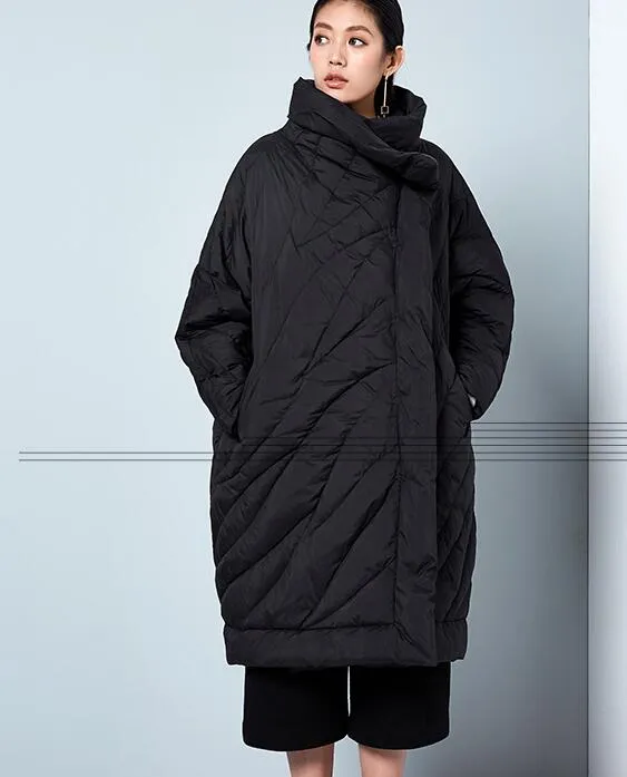 Winter Cloak Loose Duck Down Jackets Cape Long Warm Women Long Down Cloak