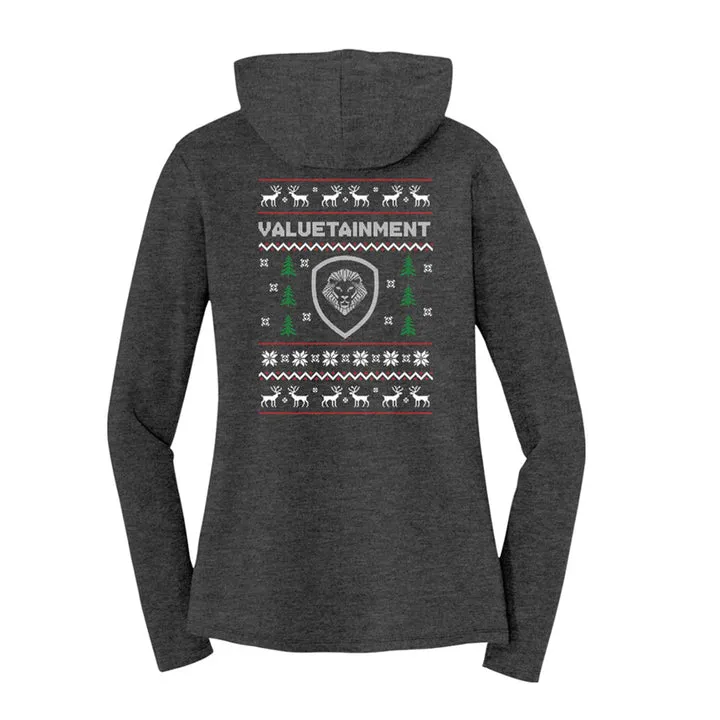 Women's Valuetainment Black Frost Christmas Long Sleeve Hoodie