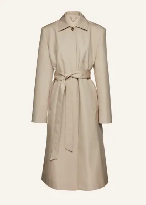 Wrap cotton coat in beige