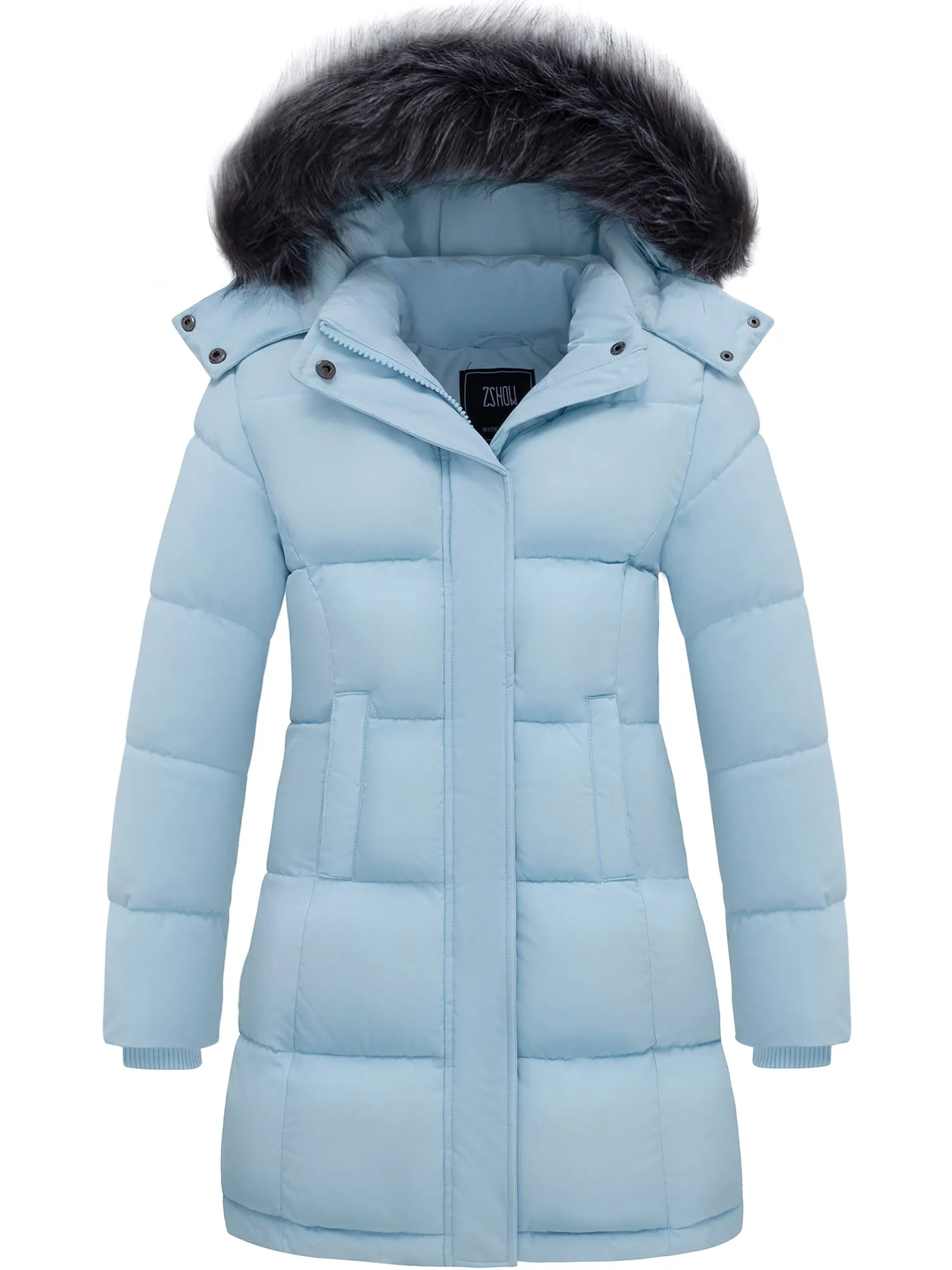 ZSHOW Girls' Winter Coat Warm Winter Parka Jacket Removable Hooded Insulated Puffer Jacket