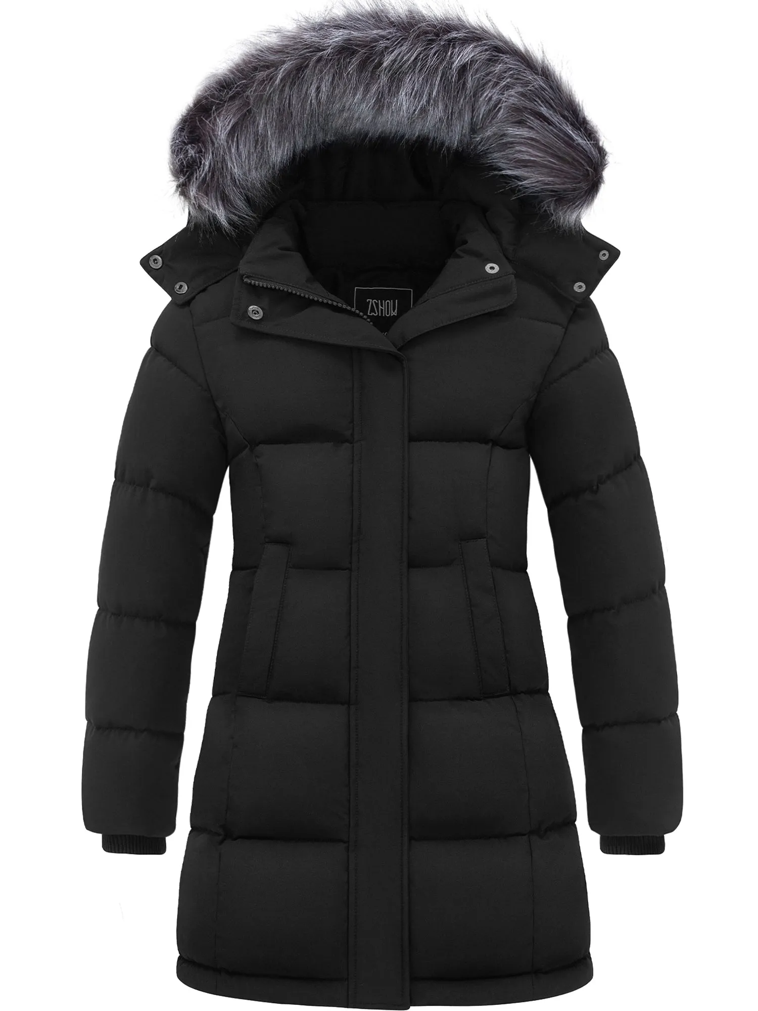 ZSHOW Girls' Winter Coat Warm Winter Parka Jacket Removable Hooded Insulated Puffer Jacket